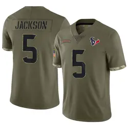 Youth Kearis Jackson Houston Texans 2022 Salute To Service Jersey - Olive Limited